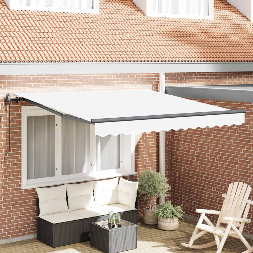 Uitschuifbare Luifel Stof En Aluminium Wit