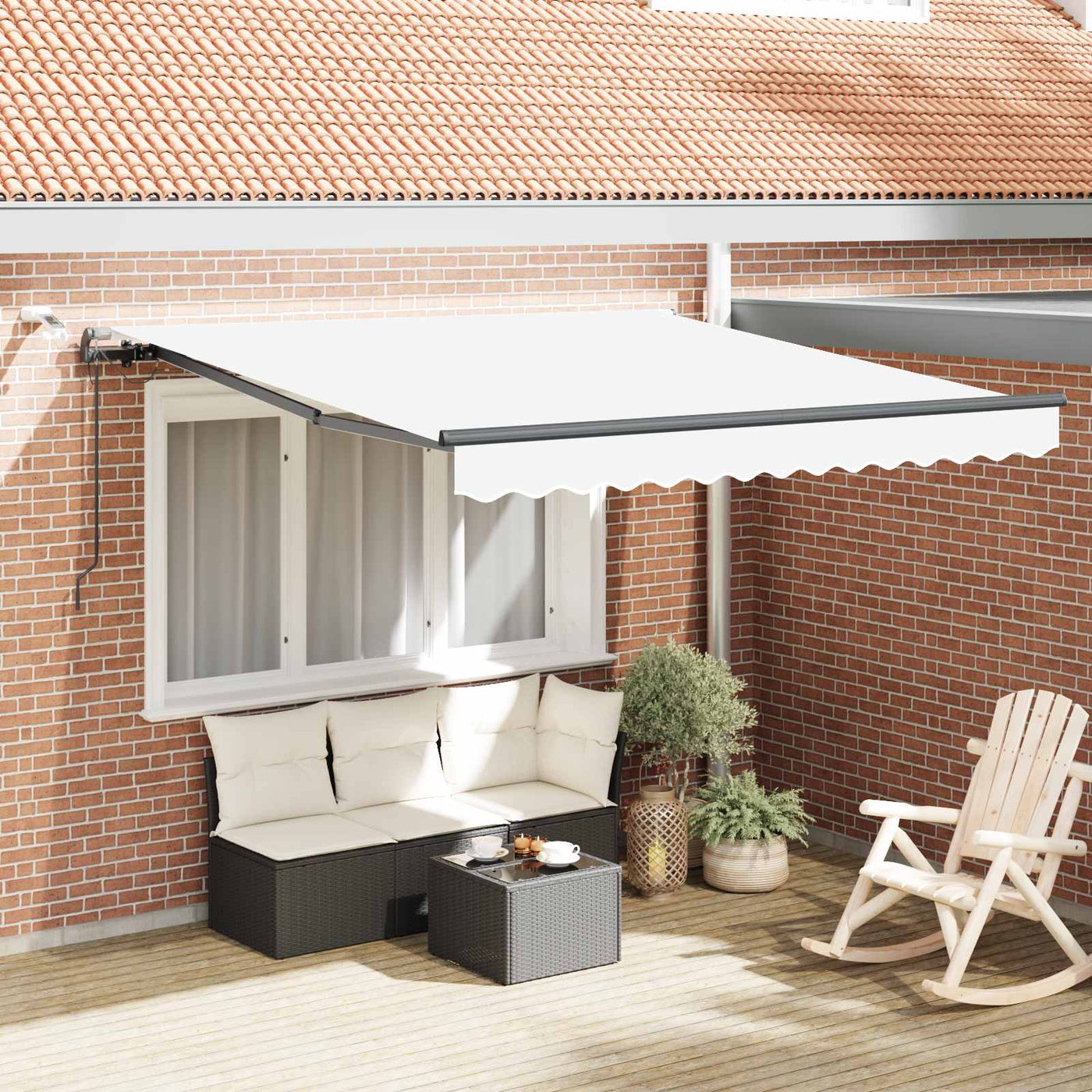 Uitschuifbare Luifel Polyester Wit