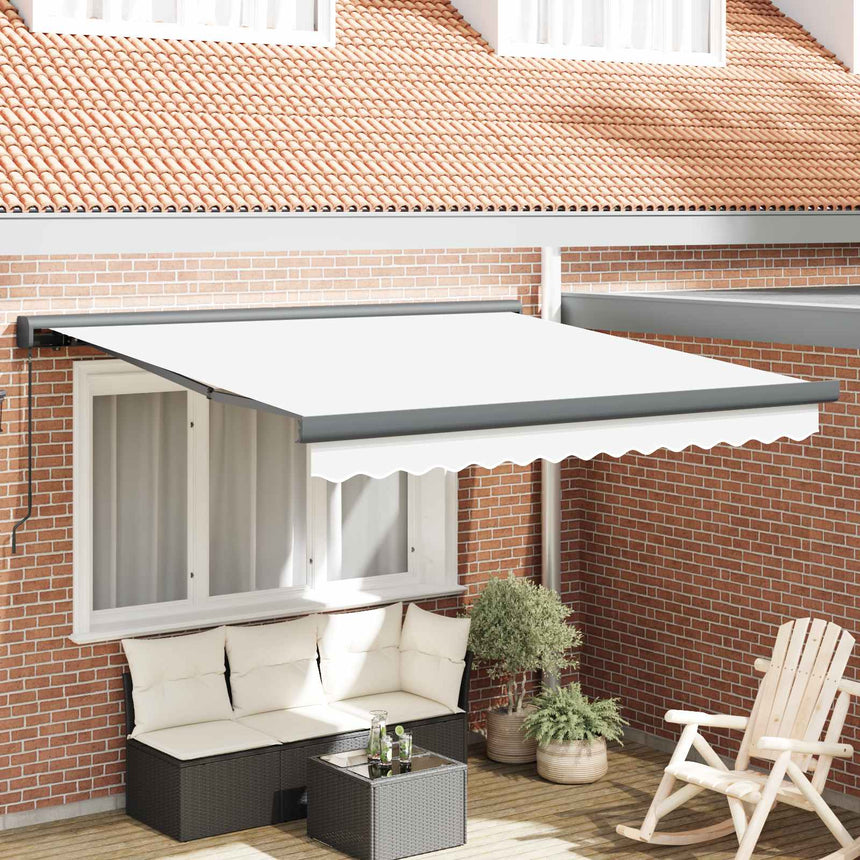 Uitschuifbare Luifel Canvas En Aluminium Wit