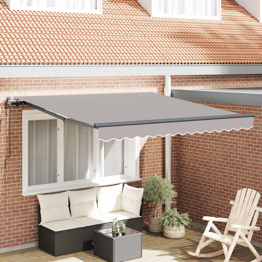 Uitschuifbare Luifel Stof En Aluminium Lichtgrijs