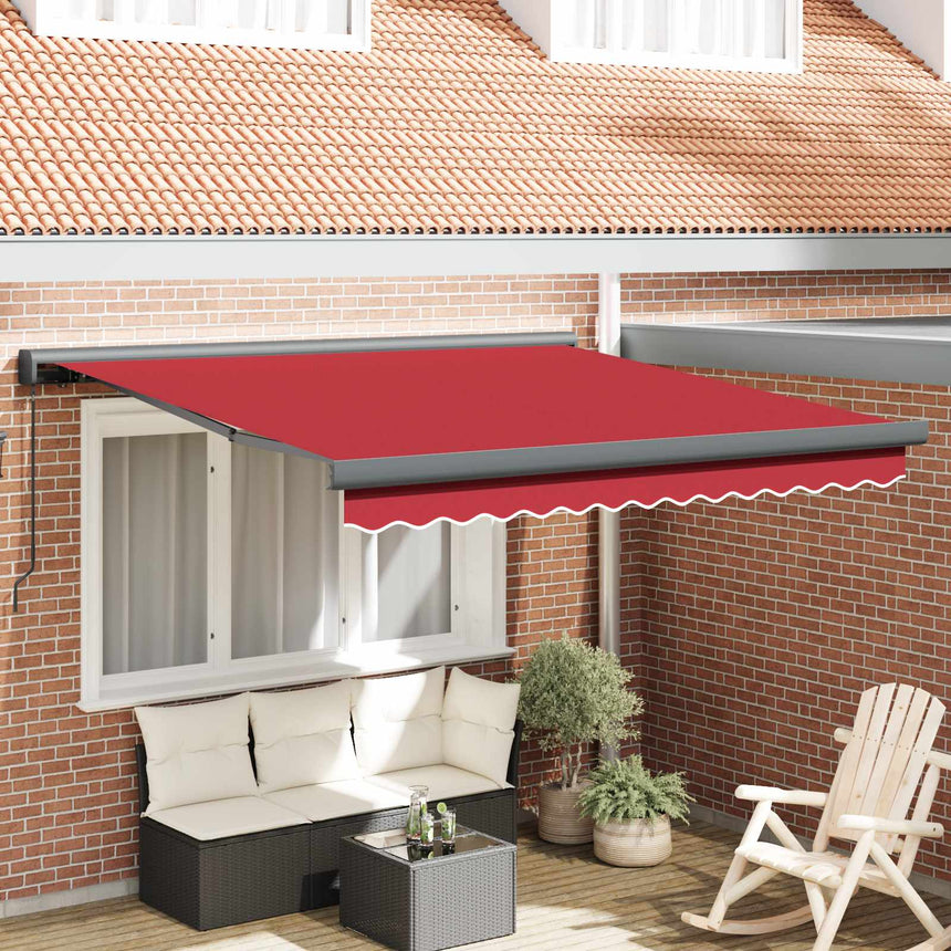 Uitschuifbare Luifel Canvas En Aluminium Rood