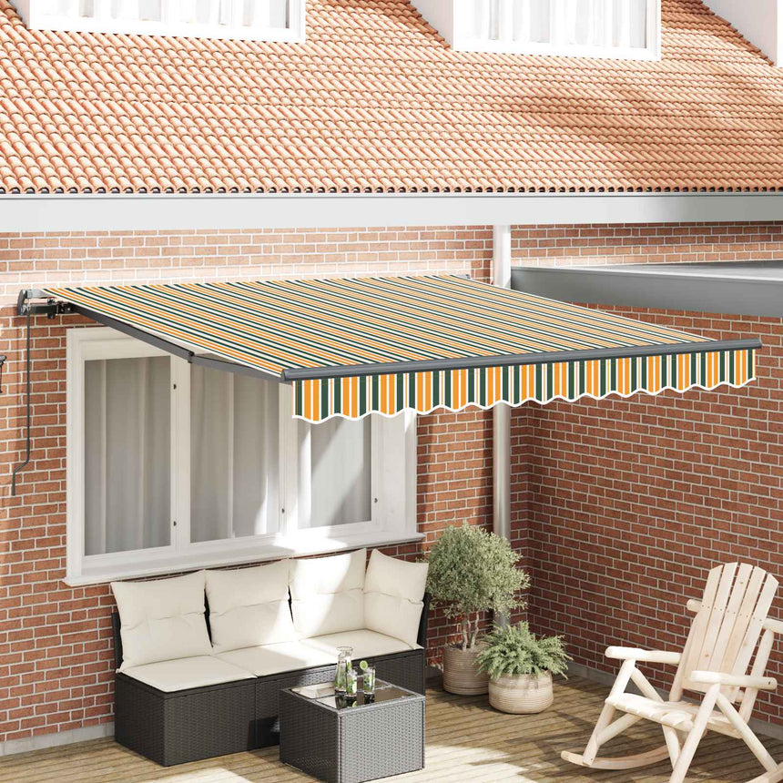 Uitschuifbare Luifel 300 X 250 X 165 Cm Groen En Geel