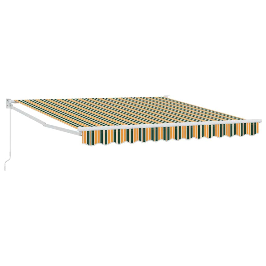 Uitschuifbare Luifel En 300 X 250 X 165 Cm Groen En Geel (Wit Frame)