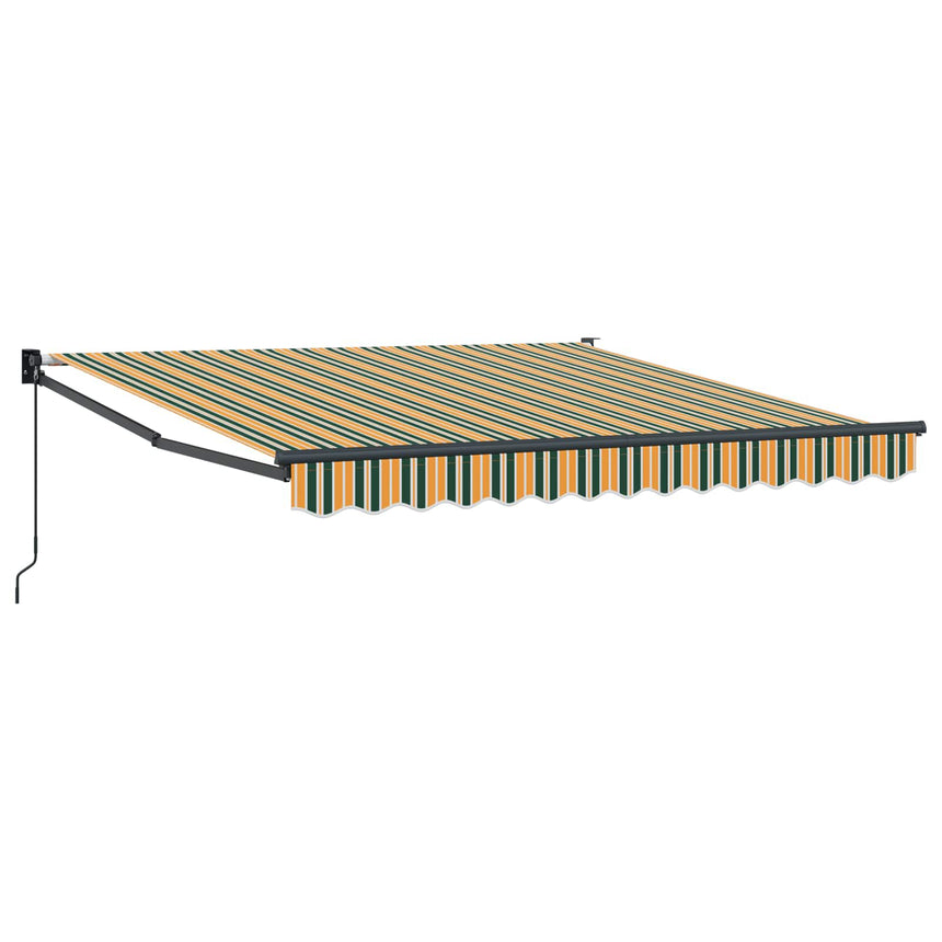 Uitschuifbare Luifel En 300 X 250 X 165 Cm Groen En Geel (Anthraciet Frame)