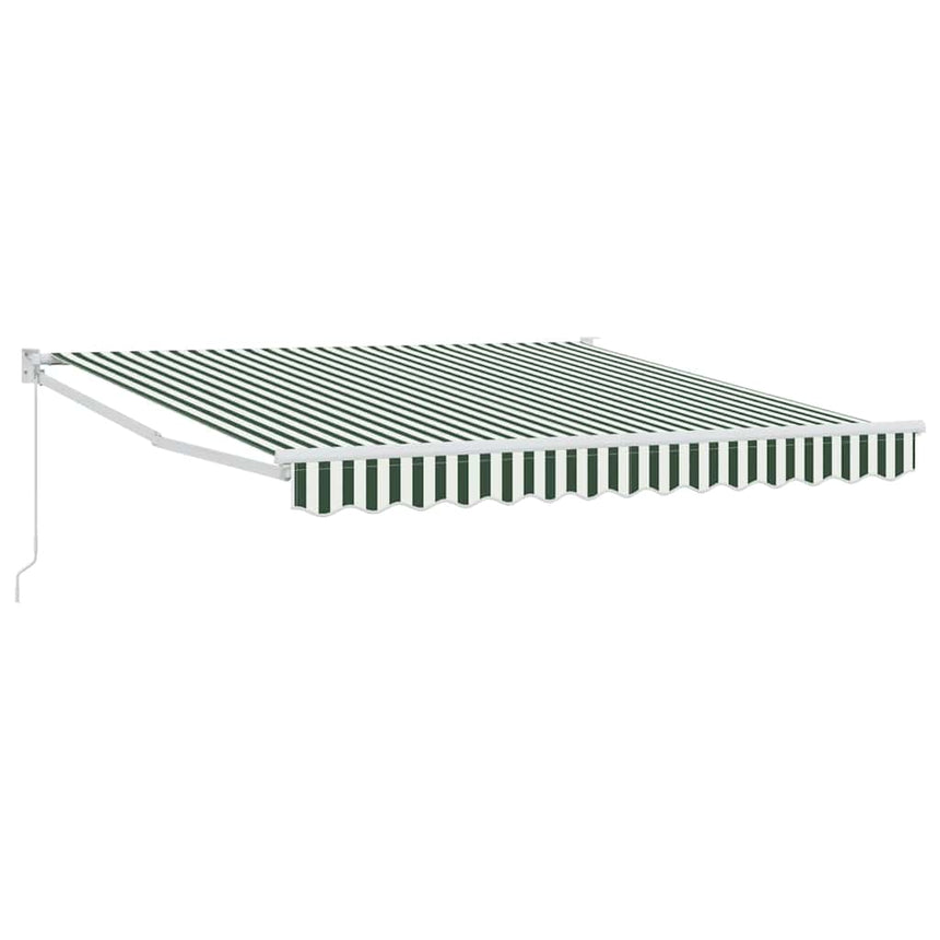 Uitschuifbare Luifel En 300 X 250 X 165 Cm Groen En Wit (Wit Frame)