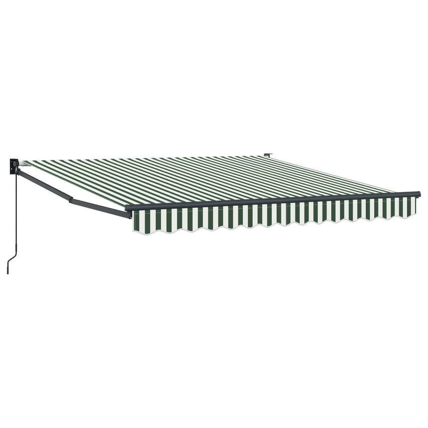 Uitschuifbare Luifel En 300 X 250 X 165 Cm Groen En Wit (Anthraciet Frame)