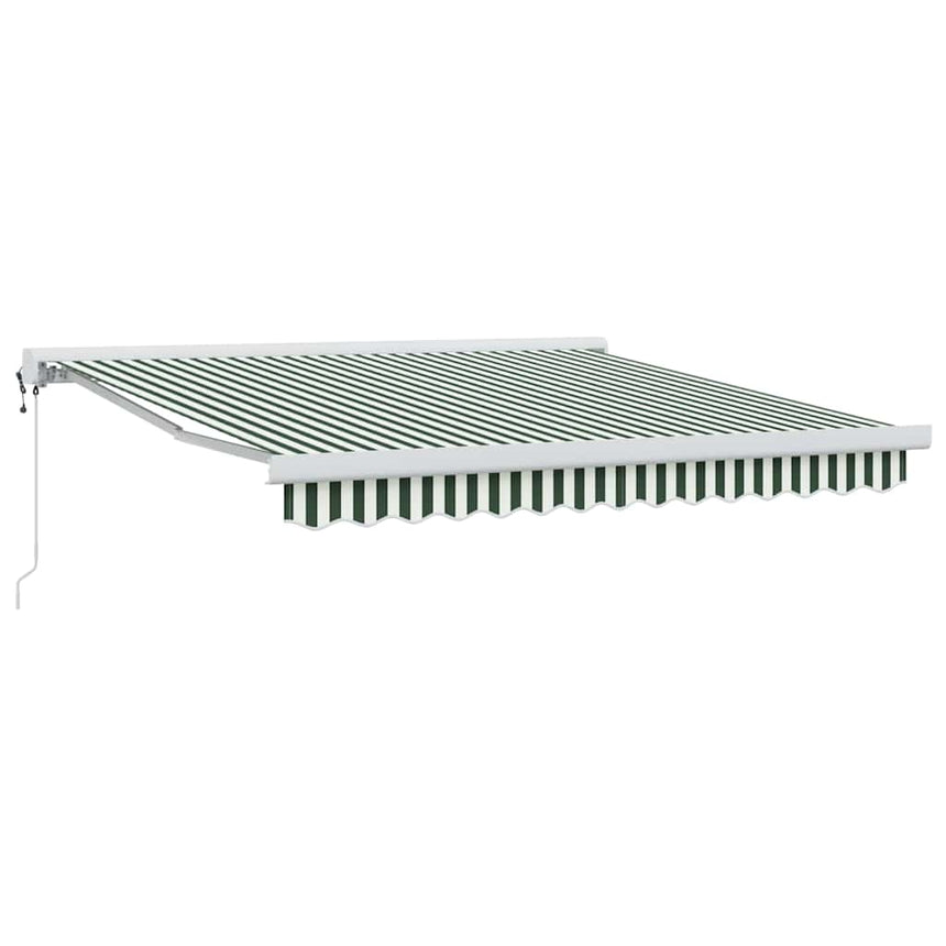 Uitschuifbare Luifel 300 X 250 X 165 Cm Groen En Wit