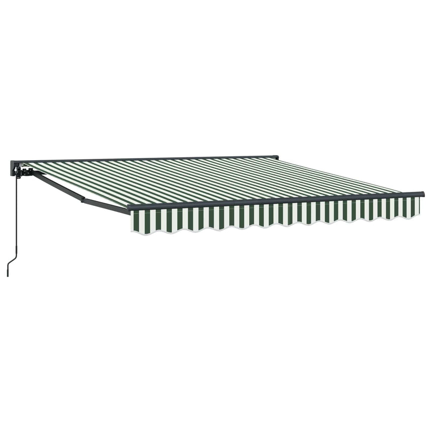 Zonnescherm Frame En 300 X 250 Cm Groen En Wit (Anthraciet Frame)
