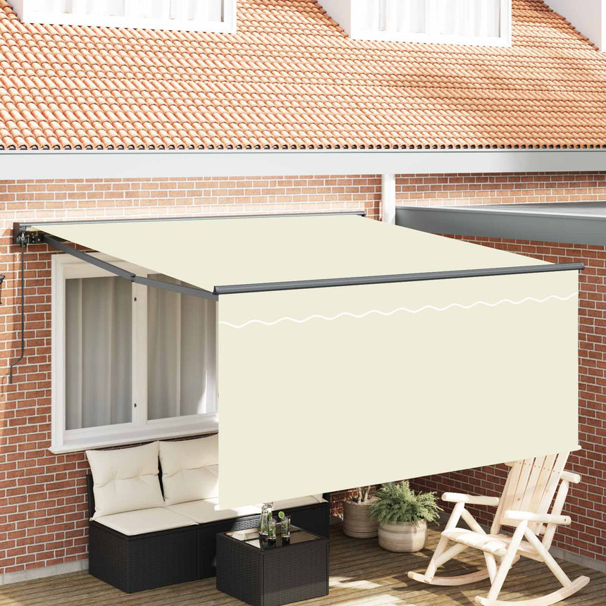 Inklapbare Luifel Crème 350 X 250 Cm Polyester En Aluminium Crème (Anthraciet Frame)
