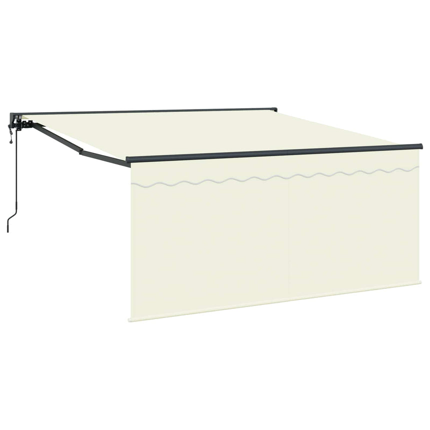 Inklapbare Luifel Crème 350 X 250 Cm Polyester En Aluminium Crème (Anthraciet Frame)