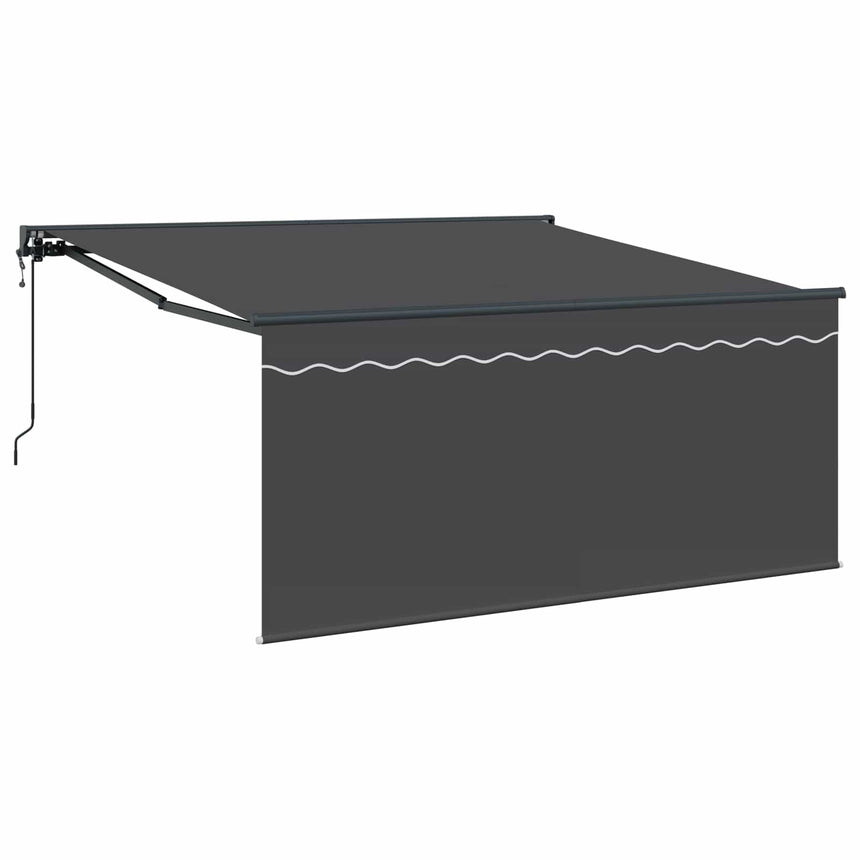 Inklapbare Luifel Antraciet 350 X 250 Cm Polyester En Aluminium Anthraciet (Anthraciet Frame)