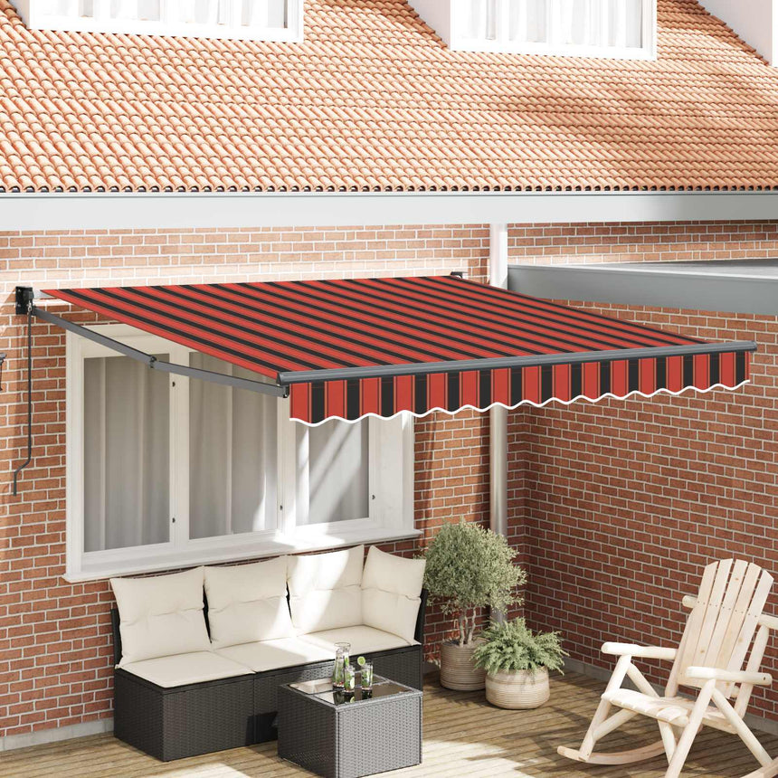Uitschuifbare Luifel Oranje En Bruin 450 X 300 X 165 Cm Oranje/Zwart/Geel (Anthraciete Frame)