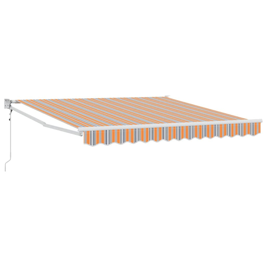 Uitschuifbare Luifel Meerkleurig 350 X 250 Cm Oranje/Grijs/Blauw/Wit