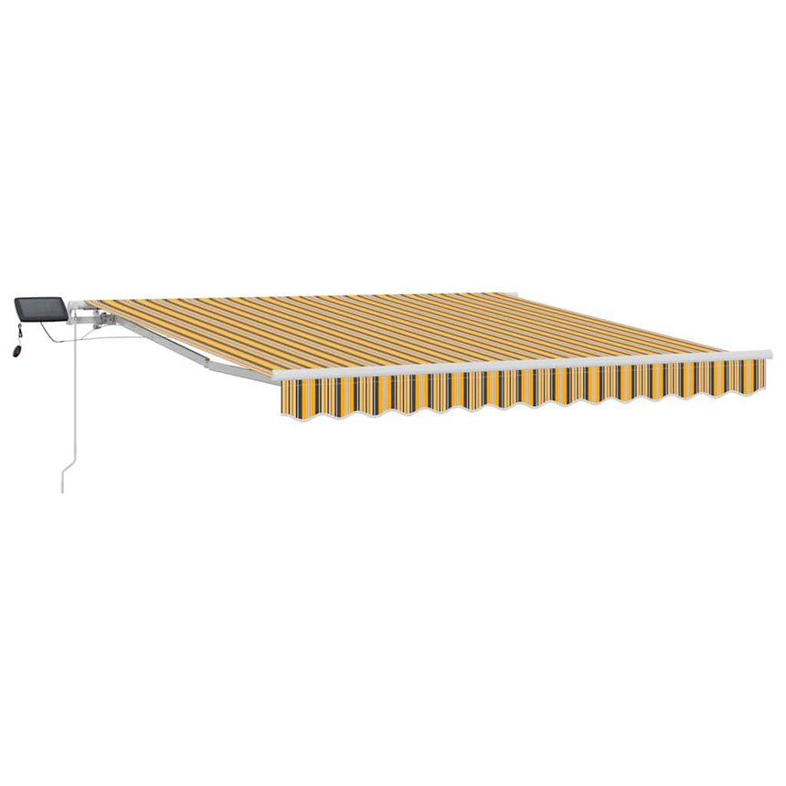 Uitschuifbare Luifel Meerkleurig Stof En Aluminium Geel/Grijs/Wit