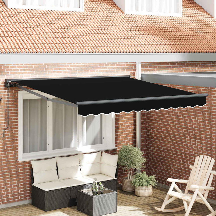 Zonnescherm Frame Zwart 300 X 250 Cm Polyester Met Pu-Coating Zwart (Anthraciet Frame)