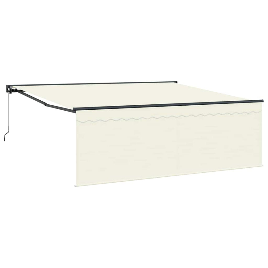 Inklapbare Luifel Crème 400 × 300 Cm Polyester En Aluminium Crème (Anthraciet Frame)
