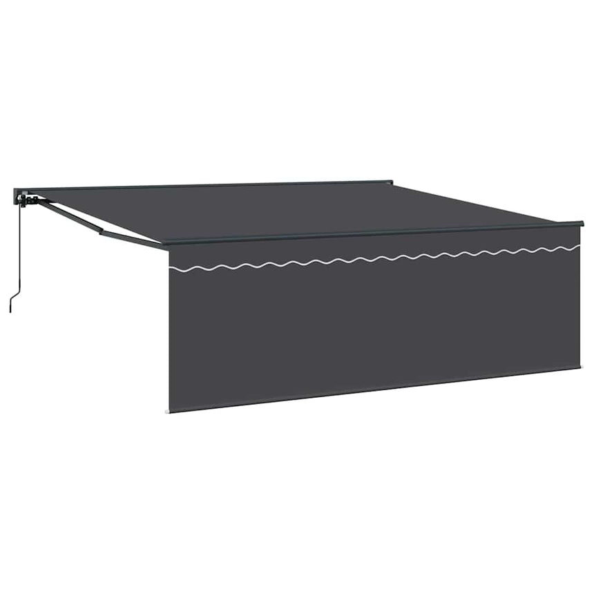 Inklapbare Luifel Antraciet 400 × 300 Cm Polyester En Aluminium Anthraciet (Anthraciet Frame)