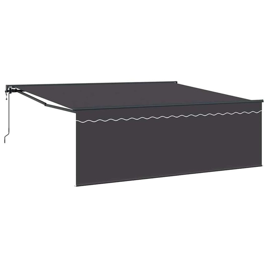 Inklapbare Luifel Antraciet 400 × 300 Cm Polyester En Aluminium Anthraciet (Anthraciet Frame)