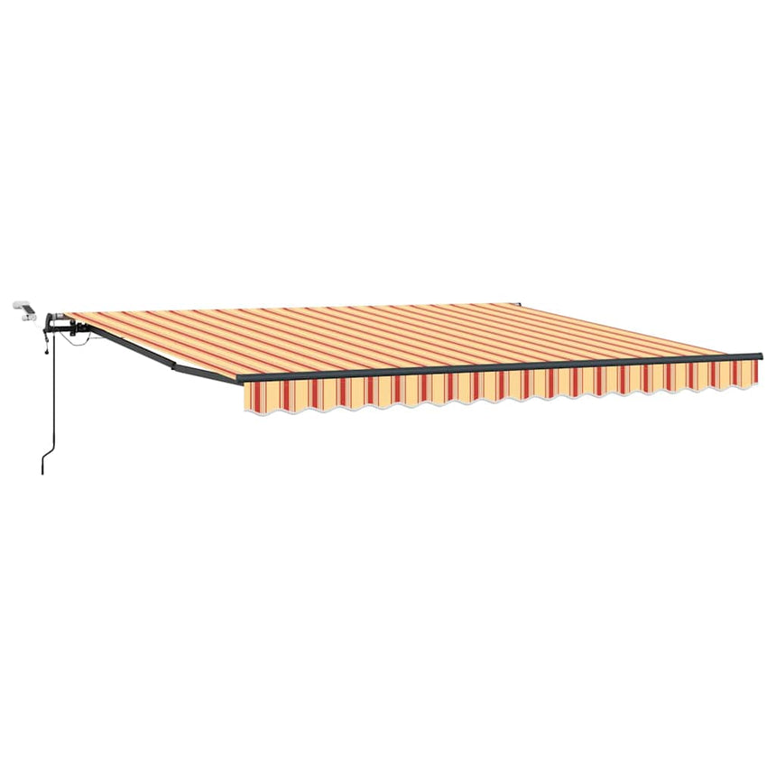 Uitschuifbare Luifel Geel En Oranje Polyester Geel/Oranje/Wit