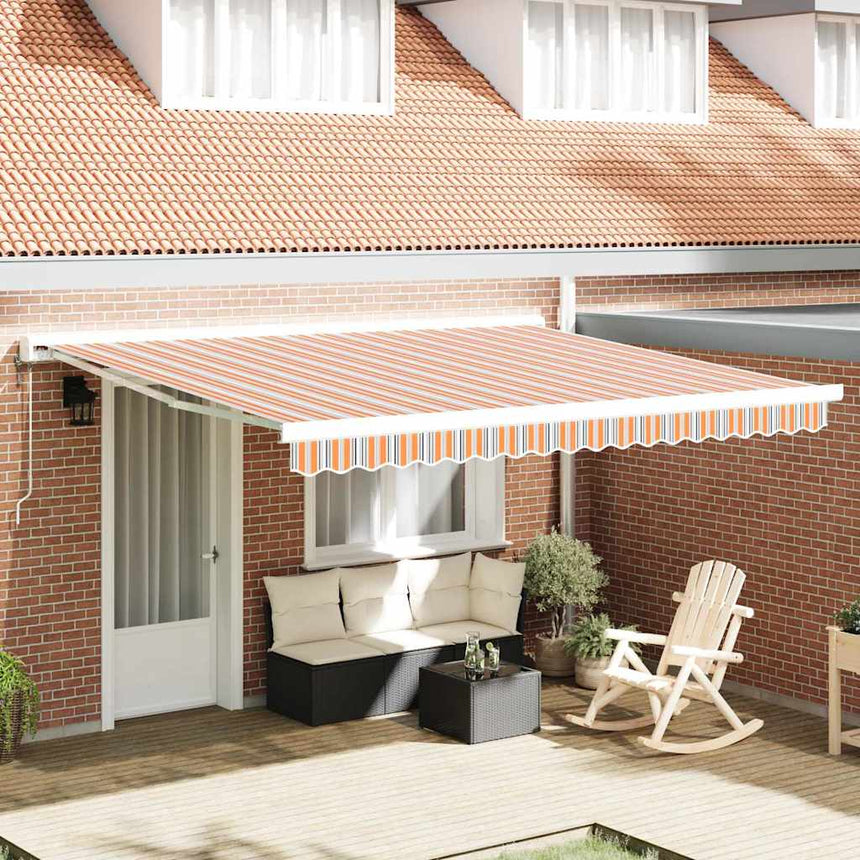 Uitschuifbare Luifel Meerkleurig 350 X 250 X 165 Cm Oranje/Grijs/Blauw/Wit