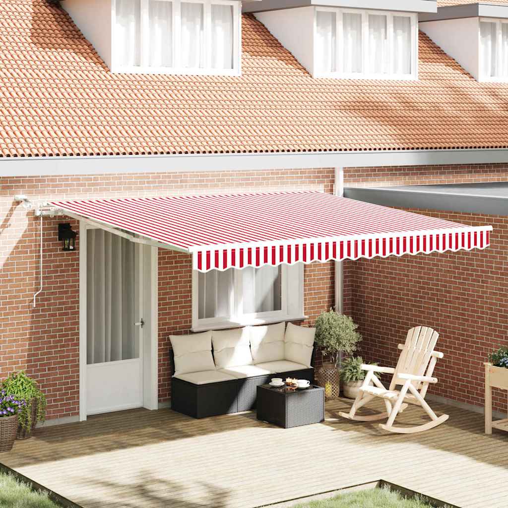 Uitschuifbare Luifel Polyester Rood En Wit