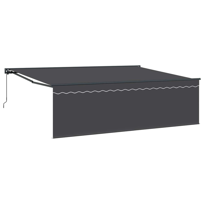 Inklapbare Luifel Antraciet 450 × 300 Cm Polyester En Aluminium Anthraciet (Anthraciet Frame)