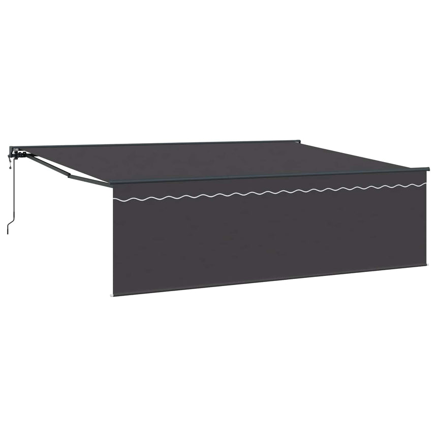 Inklapbare Luifel Antraciet 450 × 350 Cm Polyester En Aluminium Anthraciet (Anthraciet Frame)