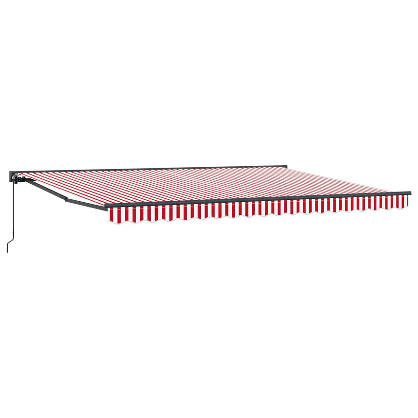 Zonnescherm Frame En 450 × 300 Cm Rood En Wit (Anthraciet Frame)