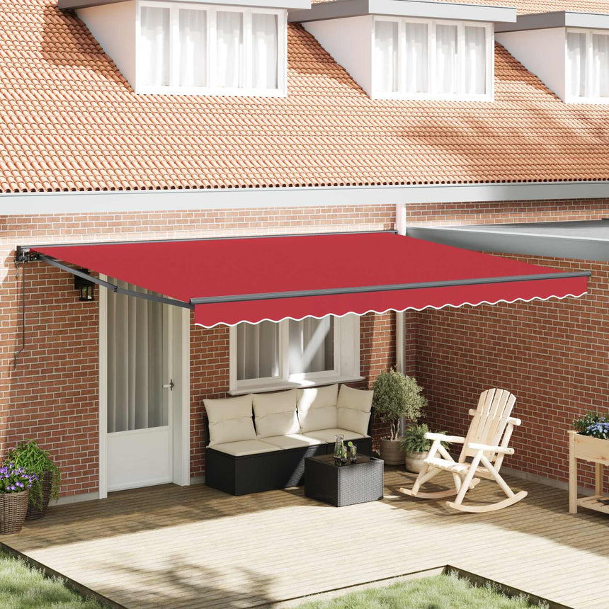 Zonnescherm Frame Rood 450 × 300 Cm Polyester Met Pu-Coating Rood (Anthraciet Frame)