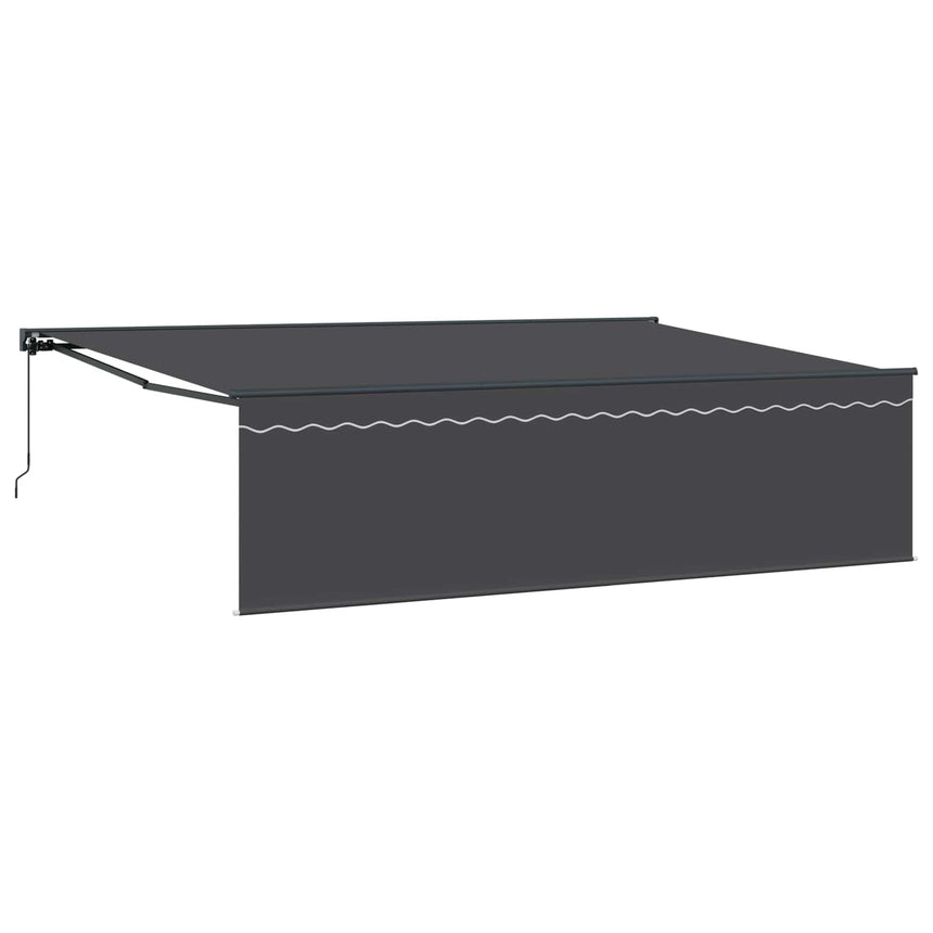 Inklapbare Luifel Antraciet 500 × 300 Cm Polyester En Aluminium Anthraciet (Anthraciet Frame)