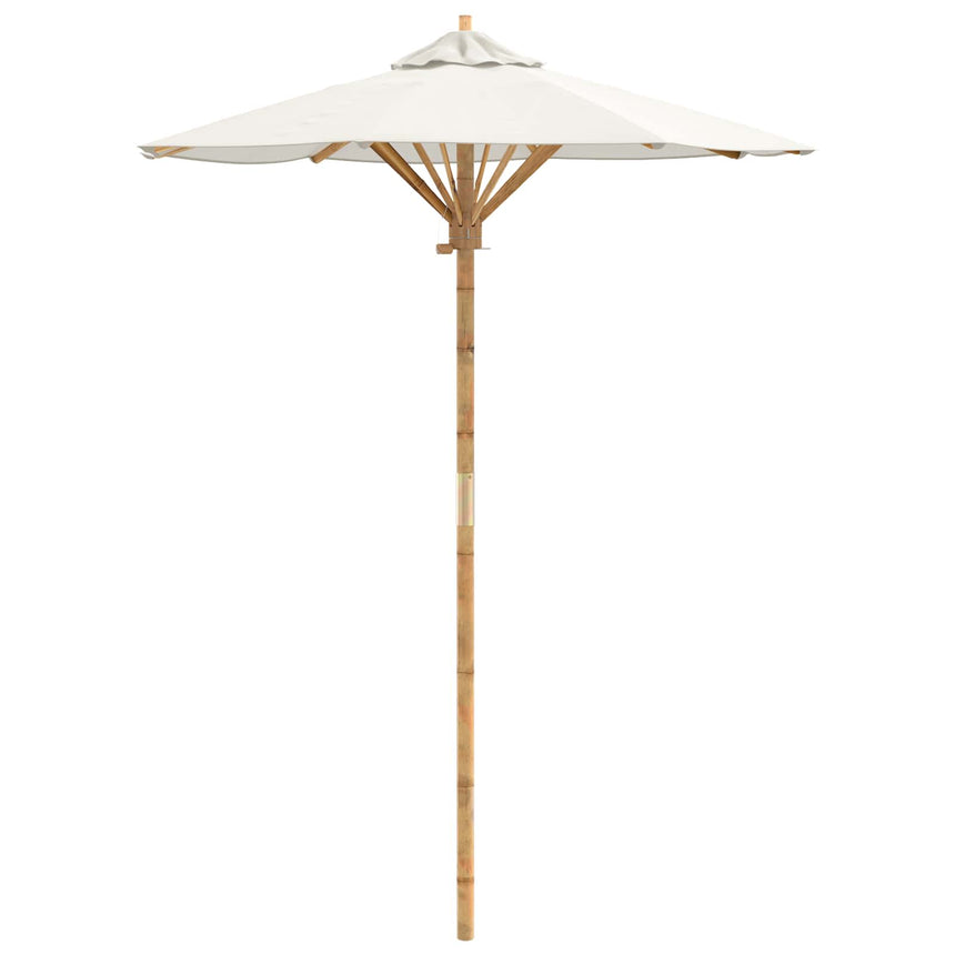 Tuinparasol Crème Wit Ø 150 X 210 Cm Bamboe
