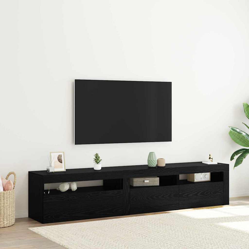 vidaXL Meuble TV 2 pcs Chêne noir 195 x 35 x 40 cm Bois d'ingénierie