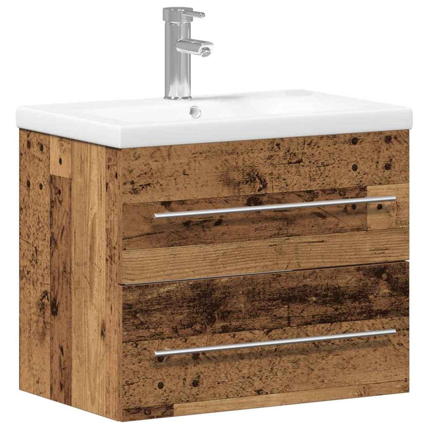 vidaXL Meuble de Lavabo de Salle de Bain avec tiroir 2 pcs Bois Ancien