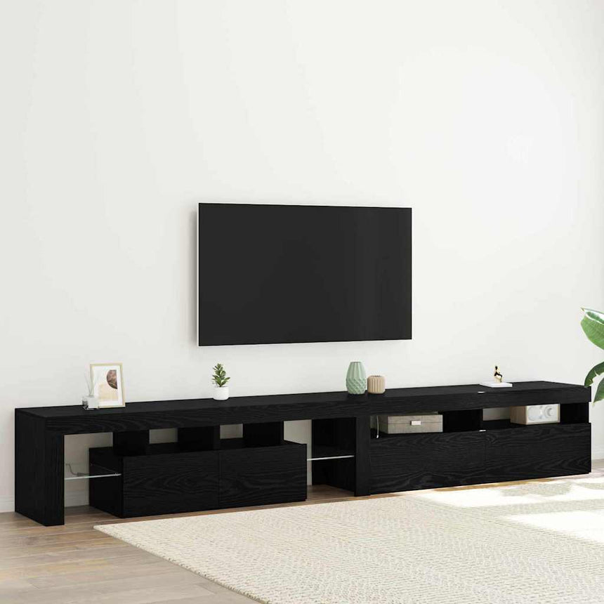 vidaXL Meuble TV 2 pcs Chêne noir 260 x 37 x 40 cm Bois d'ingénierie