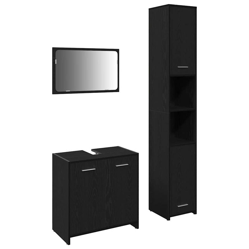 vidaXL Ensemble de mobilier de salle de bain 3 pcs Chêne noir