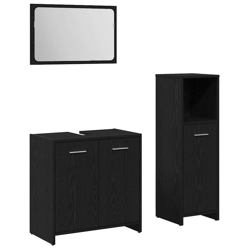 vidaXL Ensemble de mobilier de salle de bain 3 pcs Chêne noir