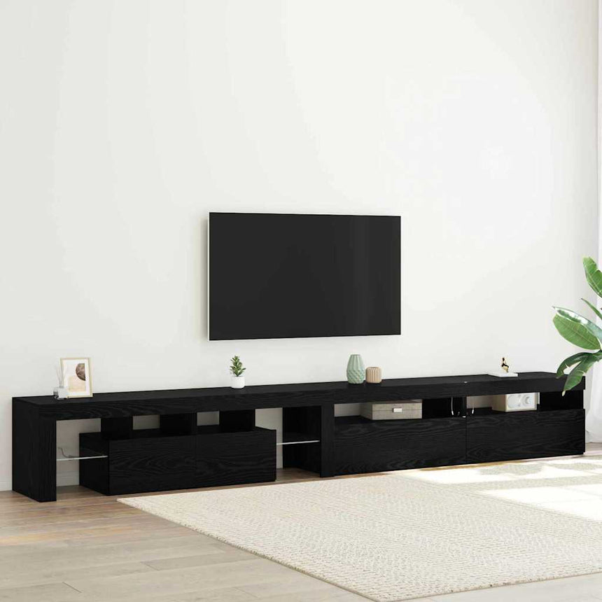 vidaXL Meuble TV 3 pcs Chêne noir 290 x 36,5 x 40 cm Bois d'ingénierie
