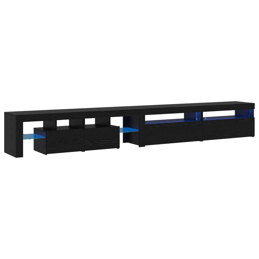 vidaXL Meuble TV 3 pcs Chêne noir 290 x 36,5 x 40 cm Bois d'ingénierie