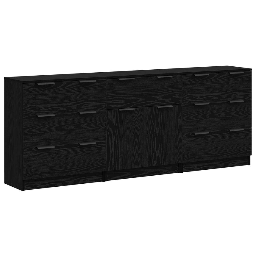 vidaXL Buffet 3 pcs Chêne noir 181 x 30 x 70 cm Bois d'ingénierie