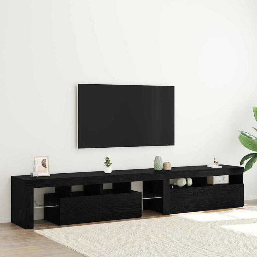 vidaXL Meuble TV 2 pcs Chêne noir 230 x 36,5 x 40 cm Bois d'ingénierie