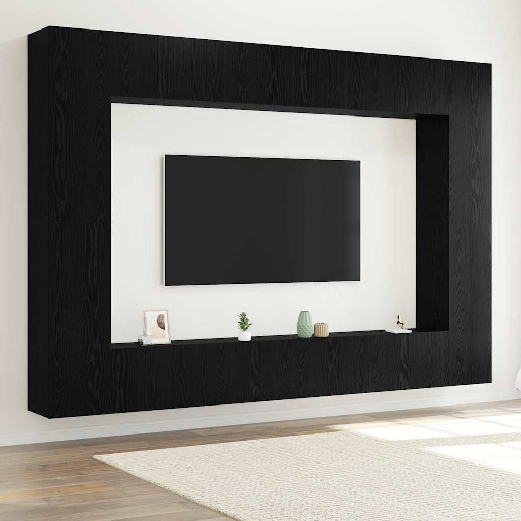 vidaXL Ensemble meuble TV 8 pcs Chêne noir 100 x 30 x 30 cm