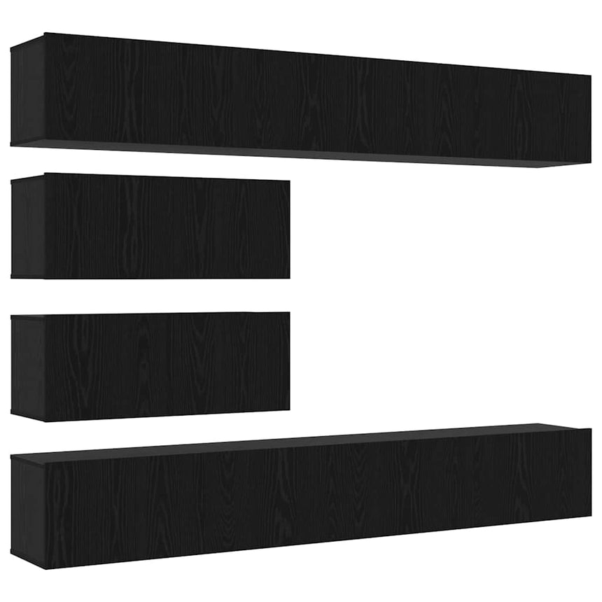vidaXL Ensemble meuble TV 6 pcs Chêne noir Bois d'ingénierie
