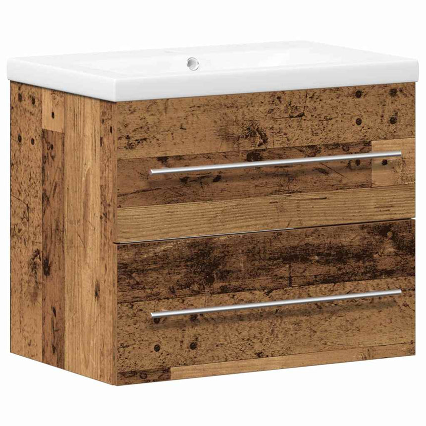 vidaXL Meuble de Lavabo de Salle de Bain avec tiroir 2 pcs Bois Ancien