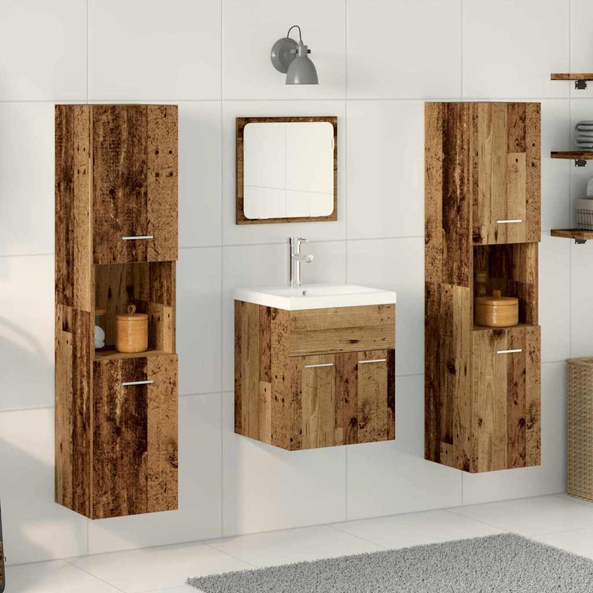 vidaXL Ensemble de mobilier de salle de bain 4 pcs Bois ancien