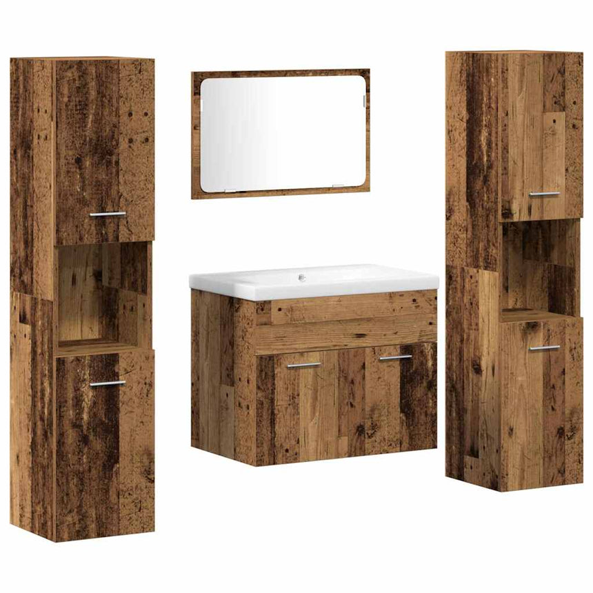 vidaXL Ensemble de rangement Montage mural 4 pcs Bois d'ingénierie