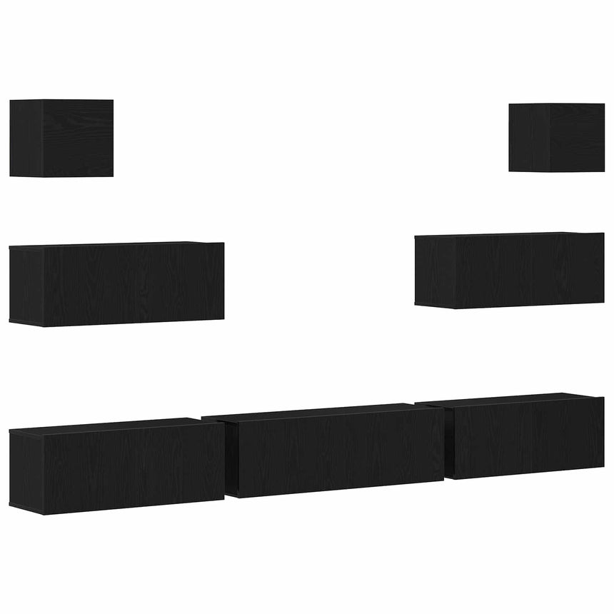vidaXL Ensemble meuble TV 7 pcs Chêne noir 100 x 30 x 30 cm
