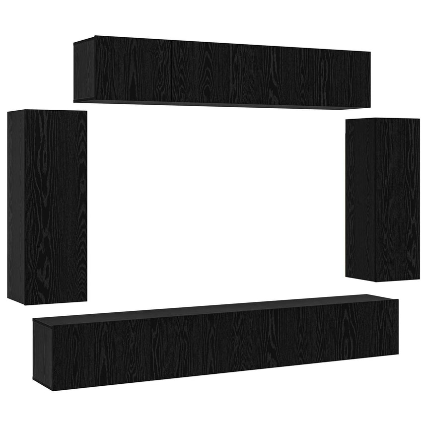 vidaXL Ensemble meuble TV 6 pcs Chêne noir 100 x 30 x 30 cm