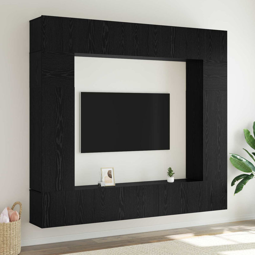 vidaXL Ensemble meuble TV 8 pcs Chêne noir Bois d'ingénierie
