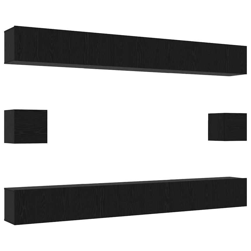 vidaXL Ensemble meuble TV 8 pcs Chêne noir Bois d'ingénierie