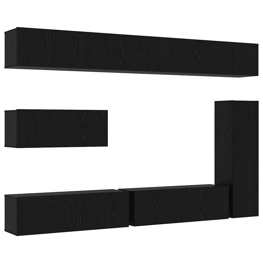 vidaXL Ensemble meuble TV 7 pcs Chêne noir Bois d'ingénierie